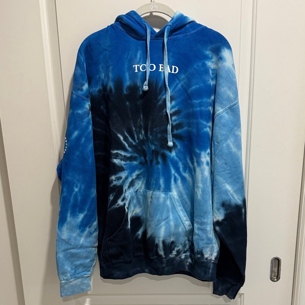 Barstool Sports Chicks in the Office “Too Bad” Blue Tie-Dye Hoodie